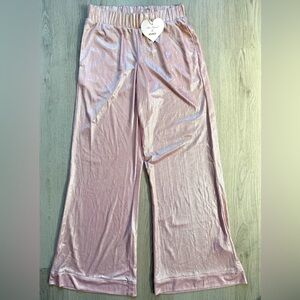 NWT Show Me Your MUMU x Too Faced Shimmering Pink Palazzo Wide-Leg Pants Size S